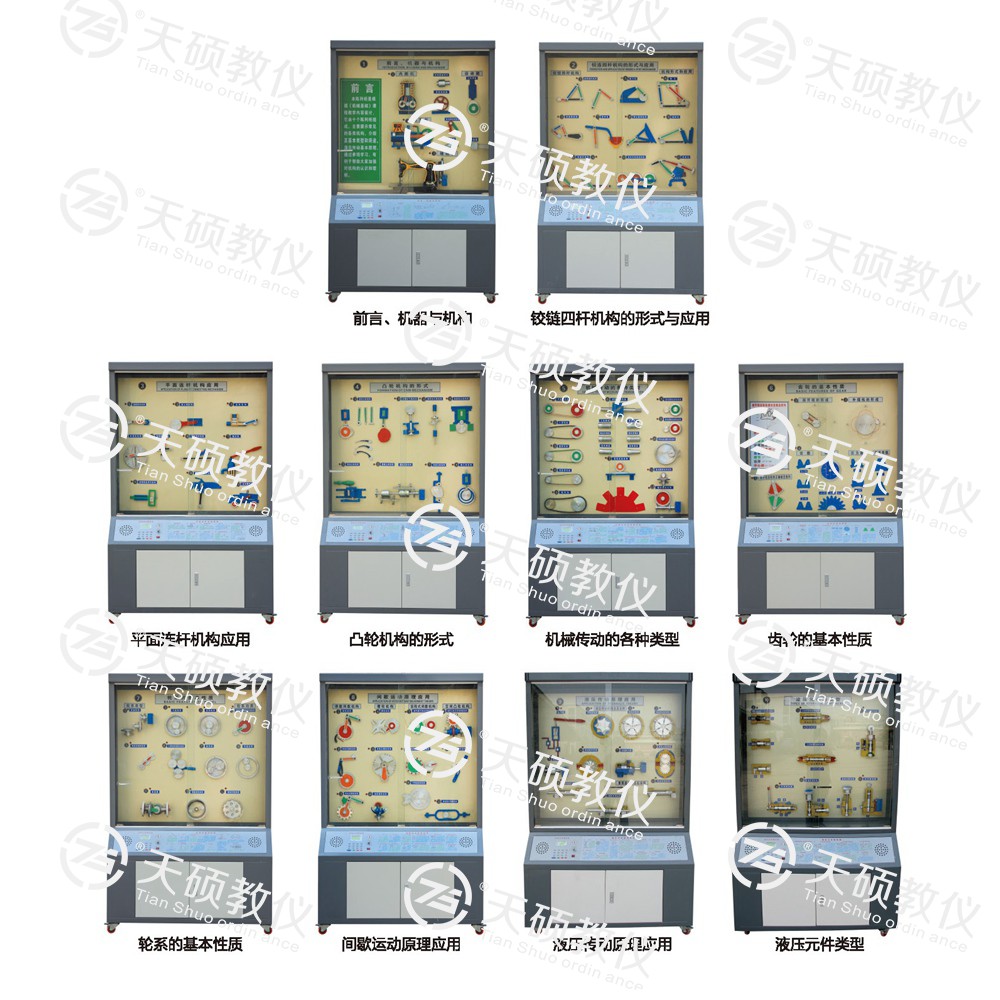 TSSMB-1型 機(jī)械基礎(chǔ)陳列柜（10個(gè)分柜，帶智能語(yǔ)音講解）